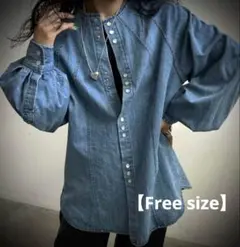 【AMERI×Lee】DENIM SHIRT デニムシャツブラウス　ライトブルーのサムネイル