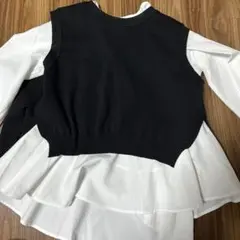 レイヤードデザイン ニットベスト セット黒