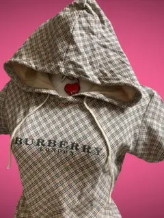 y2kノバチェックBurberryフェアリーグランジ英字ロゴ平成ギャルロック古着