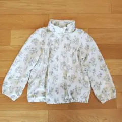 branshes 花柄 ジップアップ ジャケット 130cm アイボリーホワイト