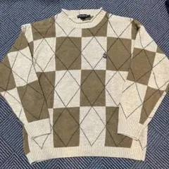 90's nautica ダイヤモンドパターン ニットセーター L