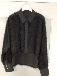 &g‘aime フリンジシャツ　ブラック美品のサムネイル