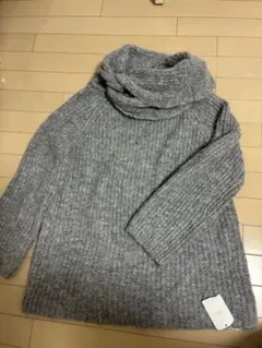 新品タグ付き♪chico グレー ロングニットAライン