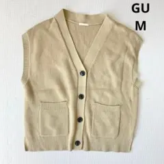 ジーユー GU ニットベスト M ベージュ オーバーサイズ