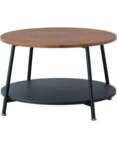 新品　永井興産 ヴィンテージ棚付リビングテーブル ローテーブル 丸型 円形