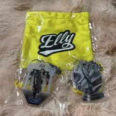 ELLY キーホルダー 2種セット、ネーム入り巾着袋