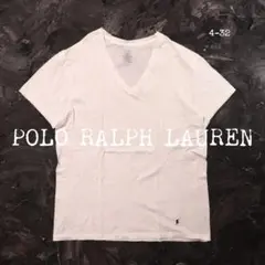 POLO RALPH LAUREN 白Tシャツ 刺繍ロゴ　Ｖネック　シンプル