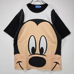 DISNEY　半袖　Tシャツ　L　ミッキーマウス　全面プリント　キャラ　古着