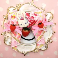 ハンドメイドリボン　ヘアゴム⑤