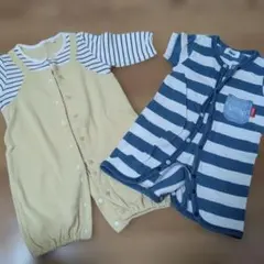 イエロー ストライプ ロンパース 50〜70