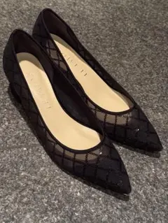 LE TALON ルタロン　4.5cmスパンコールチュールパンプス　24.0