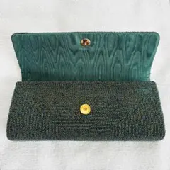 ビーズ　クラッチバッグ　孔雀色　パーティーバッグ　和装小物