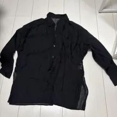 ローリーズファーム　シースルー黒長袖ボタンシャツ