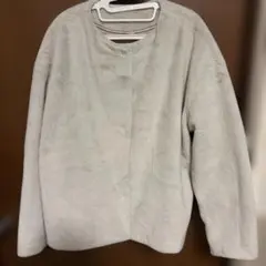 UNIQLO グレー ノーカラージャケット