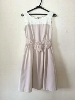 【結婚式・二次会・パーティー】パーティードレス　ピンクベージュ