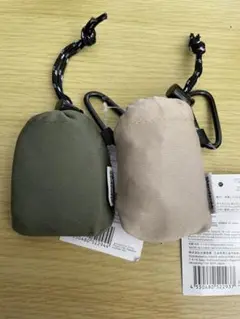 新品 スタンダードプロダクツ エコバッグ ロゴあり ベージュ グリーン カラビナ