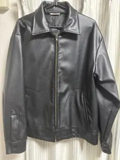 ブラック 合成皮革 ジャケット