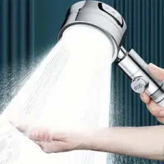 【新品未使用】3段階調節 シャワーヘッド フィルター付 シルバー