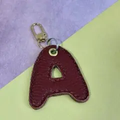 本革 イニシャル 「A」チャーム