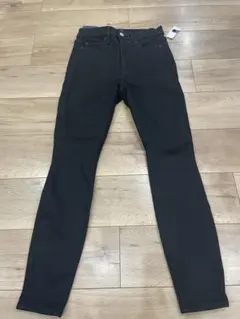 タグ付 GAP スキニー デニム ジーンズ　裏起毛　ストレッチ 25黒 濃紺