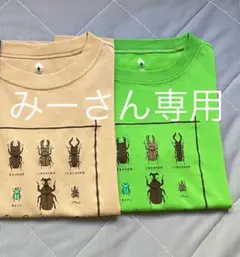 mont-bell 昆虫（甲虫）プリント Tシャツ 130 ベージュ黄緑色２枚