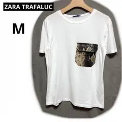 （ザラ・トラファ ）半袖Tシャツ　カジュアルカットソー　ポケット　Mサイズ