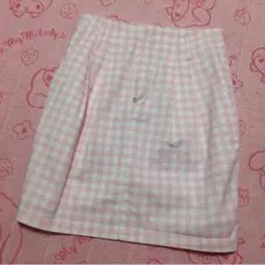 ギンガムチェックハイウエストタイトスカート