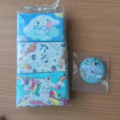 シナモン　刺繍缶バッチ　ポケットティッシュ
