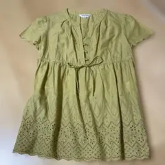 marie claire 半袖ワンピース 9R オリーブグリーン　夏服のサムネイル