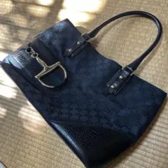 グッチ　トートバッグ　シェリーライン　デカホースビット　GG柄