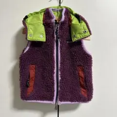 90cm DENIM DUNGAREE ボアベスト　パープル　リバーシブルのサムネイル