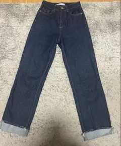 ZARA ザラ ハイウエスト ストレートデニム 濃紺 インディゴ EUR32