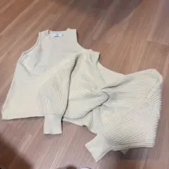 アズールバイマウジー　ニットタンク　セット　アイボリー