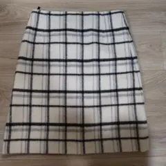 ROPE チェック柄タイトスカート ウール36
