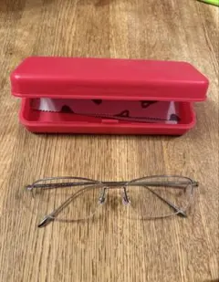 Zoff リムレス眼鏡 シルバー ケース付き