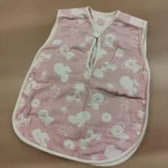 西松屋　動物柄 ピンク ベビー　スリーパー　ガーゼ
