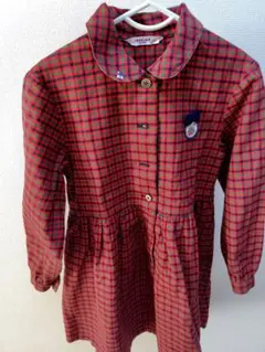 FAMILIAR 赤・緑 チェック柄 ワンピース　120