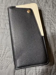 Moto G24用　手帳型スマホケース 黒とベージュ