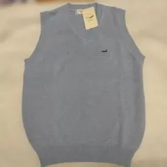新品 Crocodile Vネックニットベスト ライトブルー M