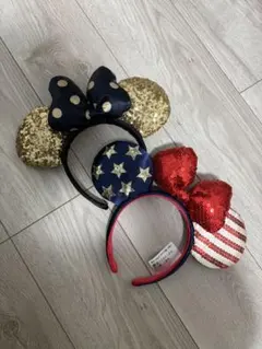 アメリカ×ゴールド！ミッキー耳カチューシャ 2個セット