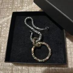 キーフック　キーリング　キーチェーン　ツイスト　シルバー　ゴールド　真鍮
