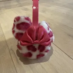 ミニー ヒョウ柄 耳あて ピンク