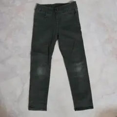 ユニクロ　ダークグリーン　スリムフィット 長ズボン　デニム　パンツ　120