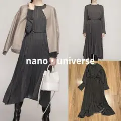 nano・universe ナノユニバース　総柄 ヘムプリーツワ ンピース36