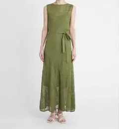 FRAY I.D レースニットワンピース ブラック ベルト付き ロングワンピース