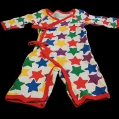 美品 2wayオール ロンパース 60-70cm 星柄 カラフル 新生児〜