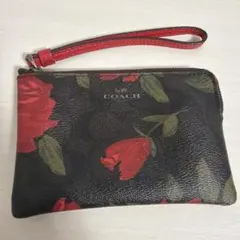 COACH コーチ ポーチ 花柄 ローズ フラワー　シグネチャー　小物入れのサムネイル