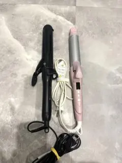 カールヘアアイロン ブラック ピンク 2本セット