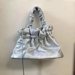 【新品未使用】jinesシルバー グリッター ショルダーバッグのサムネイル