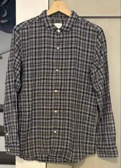 ノースフェイス　リネンチェックシャツ　ネイビー/紺/NR11405